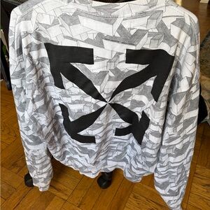 Off-White Geometric Pattern Long Sleeve Shirt